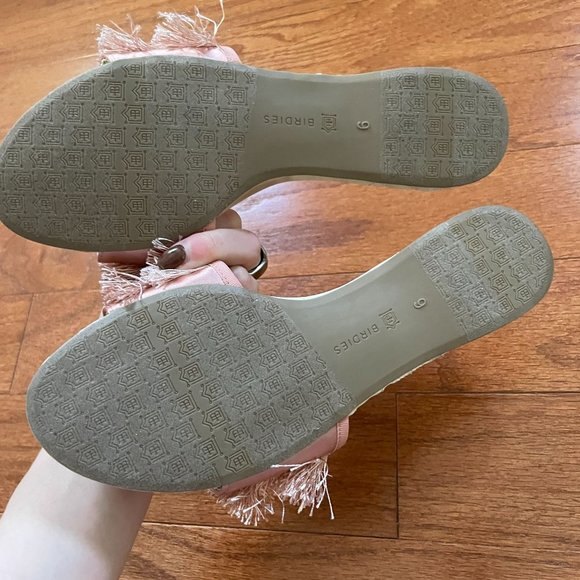 Birdies Fringe Slip On Open Toe Sandals Pink Size 6 - Picture 4 of 7
